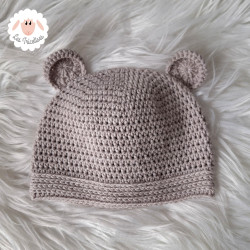 Bonnet ourson en laine mérinos