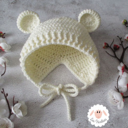 Bonnet béguin à oreilles d'ours