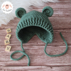 Bonnet béguin à oreilles d'ours