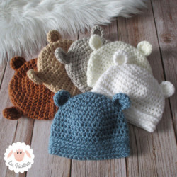 Bonnet ourson en maille épaisse