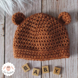 Bonnet ourson en maille épaisse