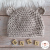 Bonnet ourson en maille épaisse