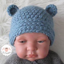 Bonnet ourson en maille épaisse