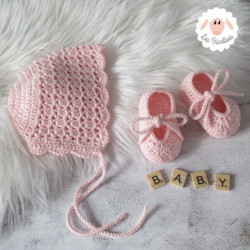 Bonnet béguin et ballerines en coton