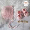 Bonnet béguin et ballerines en coton