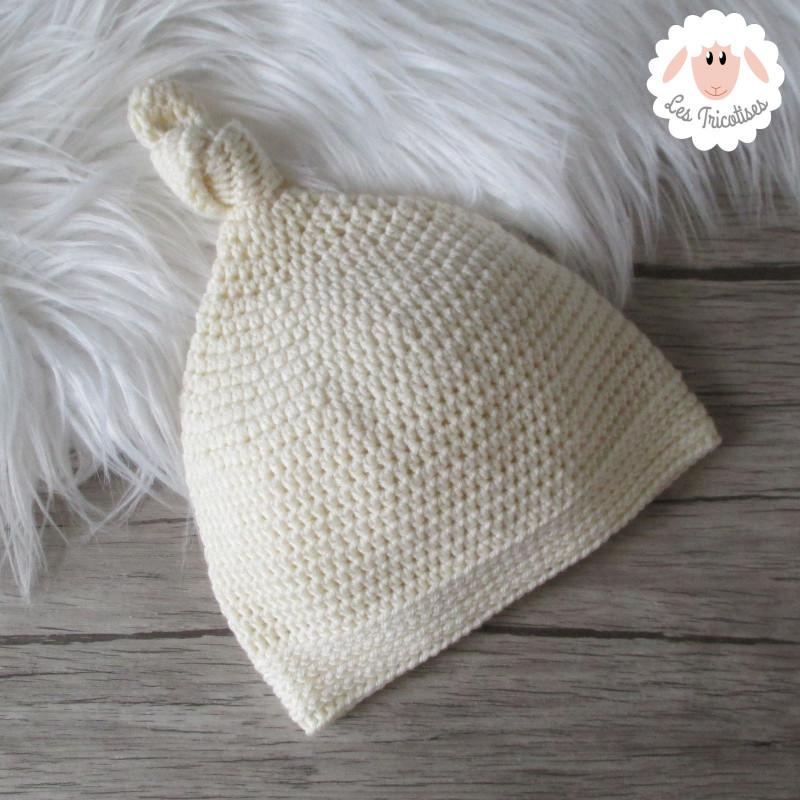 Bonnet bébé lutin en laine mérinos