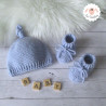 Bonnet et chaussons assortis en laine mérinos