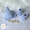 Bonnet et chaussons assortis en laine mérinos