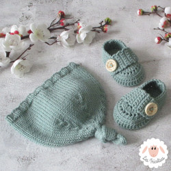 Bonnet et chaussons assortis en coton bio