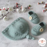 Bonnet et chaussons assortis en coton bio