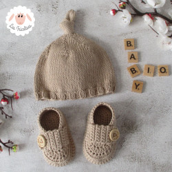 Bonnet et chaussons en coton bio