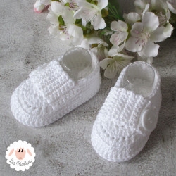 Chaussons mocassins blancs en coton