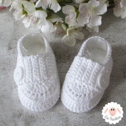 Chaussons mocassins blancs en coton