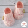 Chaussons bébé mocassins rose layette en coton