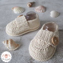 Chaussons bébé mocassins rose layette en coton