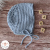 Bonnet béguin en coton et mérinos
