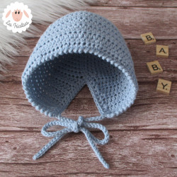 Bonnet béguin en coton et mérinos
