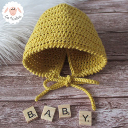 Bonnet béguin en coton et mérinos