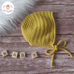 Bonnet béguin en coton et mérinos