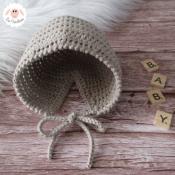 Bonnet béguin en coton et mérinos