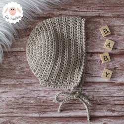 Bonnet béguin en coton et mérinos
