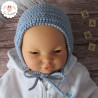 Bonnet béguin en coton et mérinos