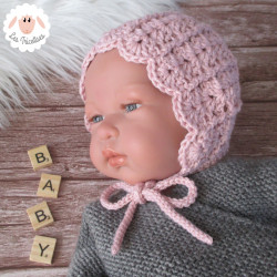 Bonnet béguin en coton et mérinos