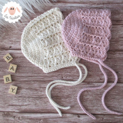 Bonnet béguin en coton et mérinos