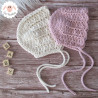 Bonnet béguin en coton et mérinos