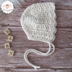 Bonnet béguin en coton et mérinos