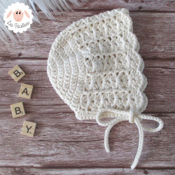 Bonnet béguin en coton et mérinos
