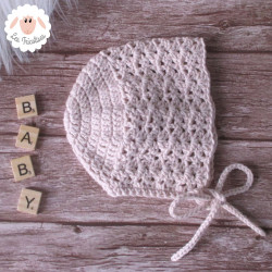 Bonnet béguin en coton et mérinos
