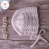 Bonnet béguin en coton et mérinos