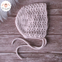 Bonnet béguin en coton et mérinos
