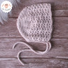 Bonnet béguin en coton et mérinos