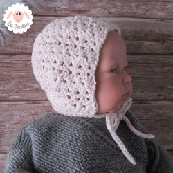 Bonnet béguin en coton et mérinos