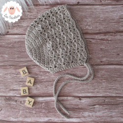 Bonnet béguin en coton et mérinos