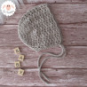 Bonnet béguin en coton et mérinos
