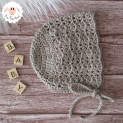 Bonnet béguin en coton et mérinos