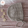 Bonnet béguin en coton et mérinos