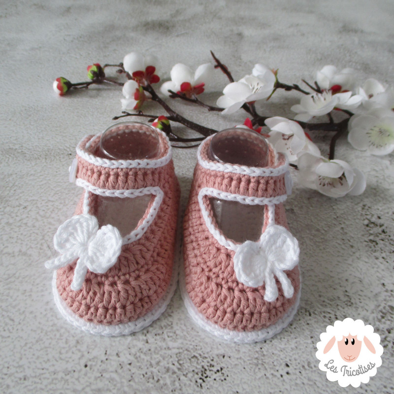 Chaussons bébé fille ballerines babies en coton bio
