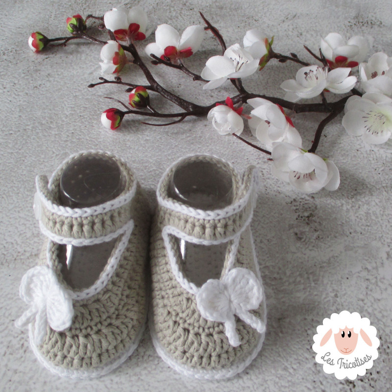 Chaussons bébé fille ballerines babies en coton bio