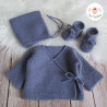 Ensemble de naissance brassière béguin chaussons