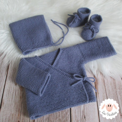 Ensemble de naissance brassière béguin chaussons