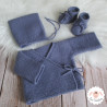 Ensemble de naissance brassière béguin chaussons