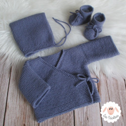 Ensemble de naissance brassière béguin chaussons