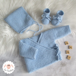 Ensemble de naissance brassière béguin chaussons