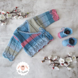 Brassière bébé en coton multicolore et chaussons assortis