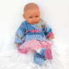Brassière bébé en coton multicolore et chaussons assortis