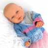 Brassière bébé en coton multicolore et chaussons assortis